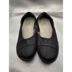 Clarks Cloudsteppers Sillian Tino Black Textured Slip On Flats Womens 7 M